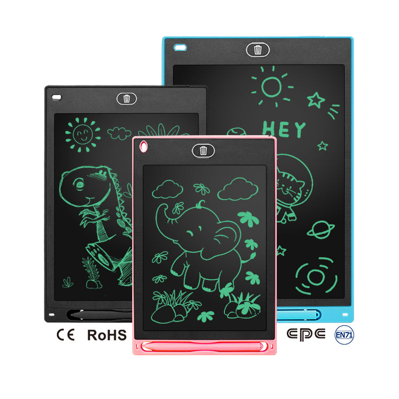 OEM logo CE RoHS EN71 8.5, 10, 12 pouces enfants numérique électronique ardoise écriture lcd pad tablette pour enfants